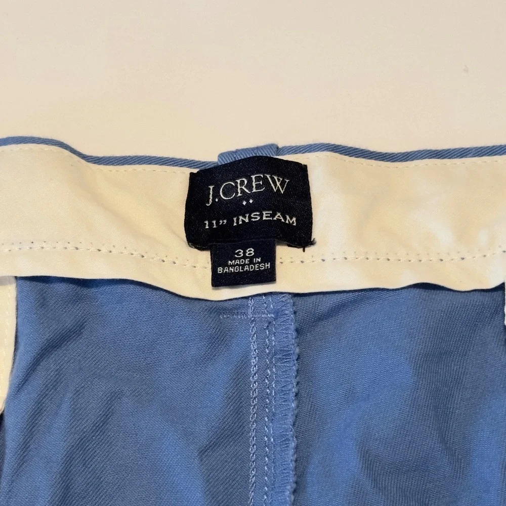 J.Crew Mens Re-Imagined‎ Stretch Chino Shorts Light Blue 11 Inseam Size 38